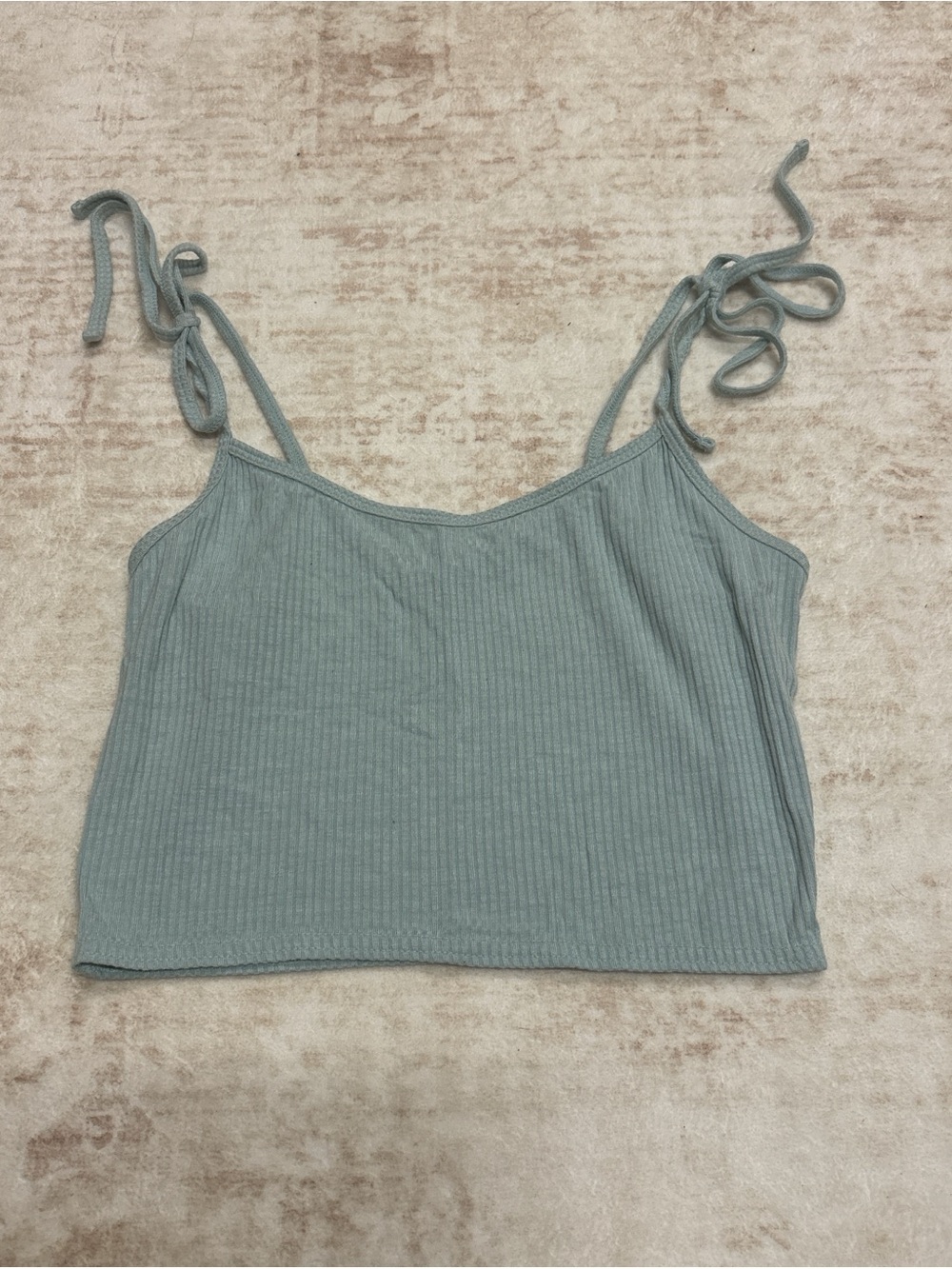 Teal Pacsun Tie-String Cropped Tank Top